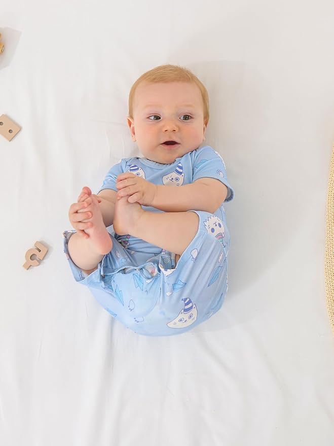 GUISBY Baby Rayon Romper Pajamas, 0-24M | Silky Soft Feel，Snap Closure，Footless - Image 3