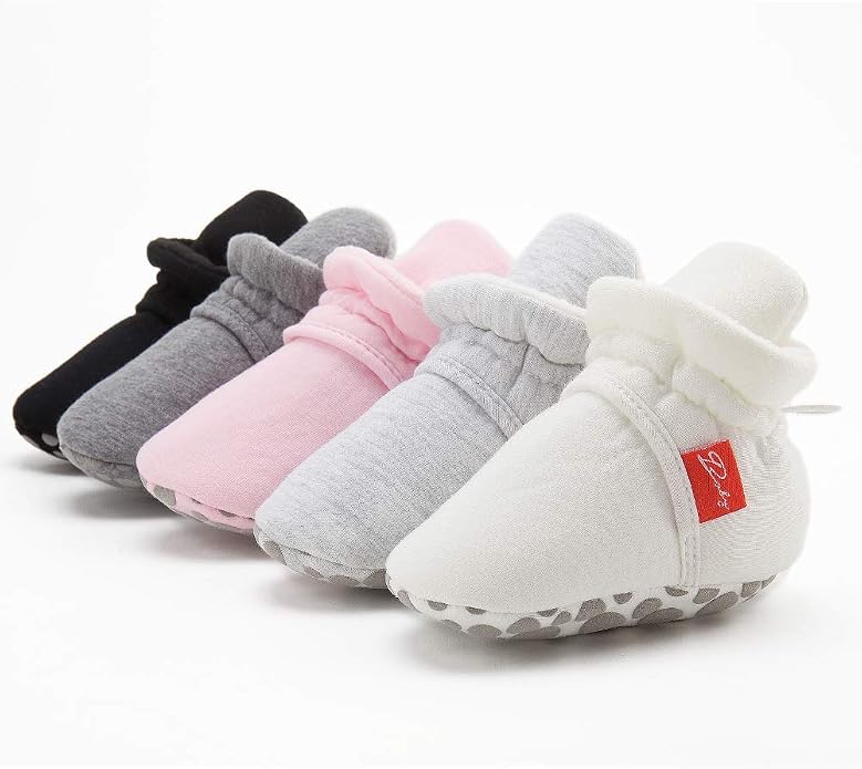 Sawimlgy Newborn Infant Baby Girl Boy Cotton Booties Stay On Sock Slippers Soft - Image 2