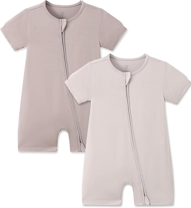 JunNeng Short Sleeve Romper, Rayon from Bamboo Baby Boy Sleeper Jumpsuit by JunNeng