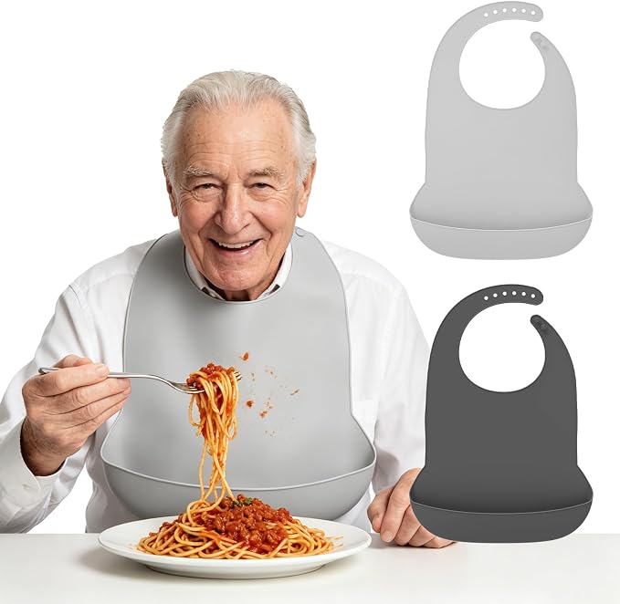 Adult Silicone Bibs | Adjustable Waterproof Clothing Protector - Image 2