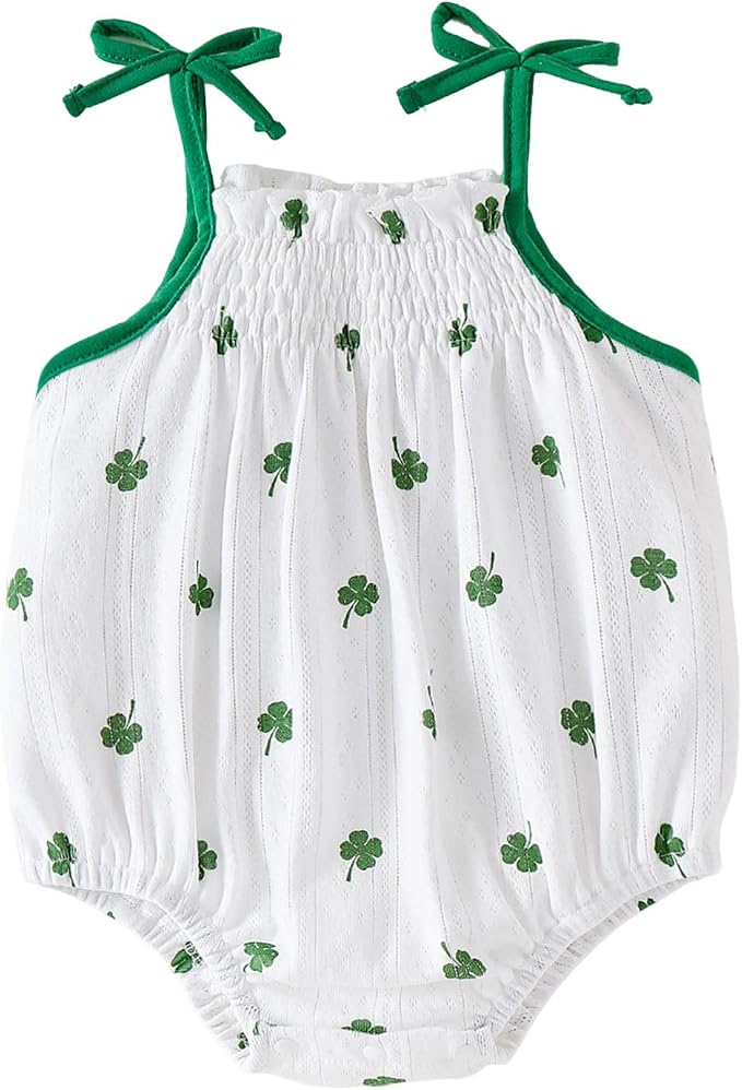 ROMPERINBOX Baby Girl Bodysuit Cotton Spaghetti Strap Sleeveless Onsies Summer by RomperinBox