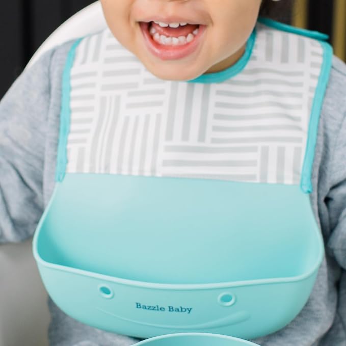 Bazzle Baby Silicone Bibs with Food Catcher - Image 6