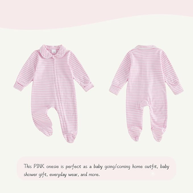 Seyurigaoka Newborn Baby Boy Girl Romper Long Sleeve Zipper Jumpsuit - Image 5