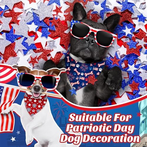 100 Pcs 4th of July Dog Bandanas Bulk Patriotic Paw Prints Pattern - Image 2