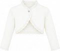 Lilax Little Girls' Knit Long Sleeve Button Closure Bolero Cardigan Shrug by Lilax