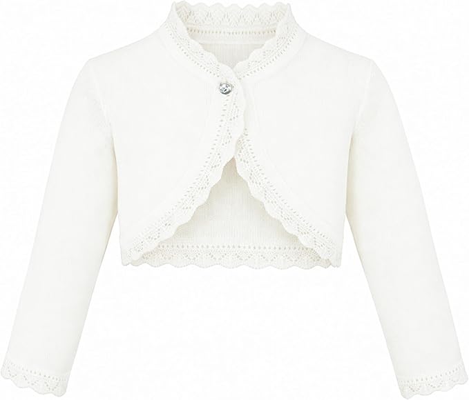 Lilax Little Girls' Knit Long Sleeve Button Closure Bolero Cardigan Shrug by Lilax