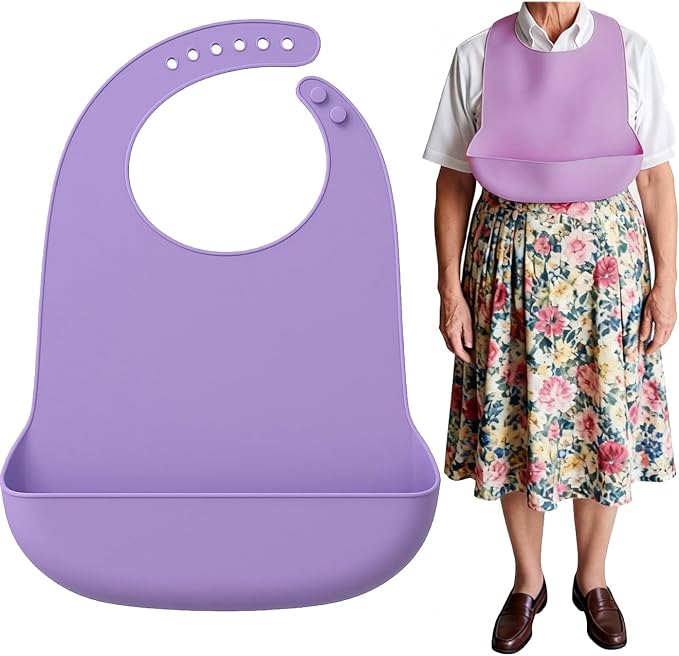 Silicone Adult Bib, Adjustable and Washable Bib - Image 9