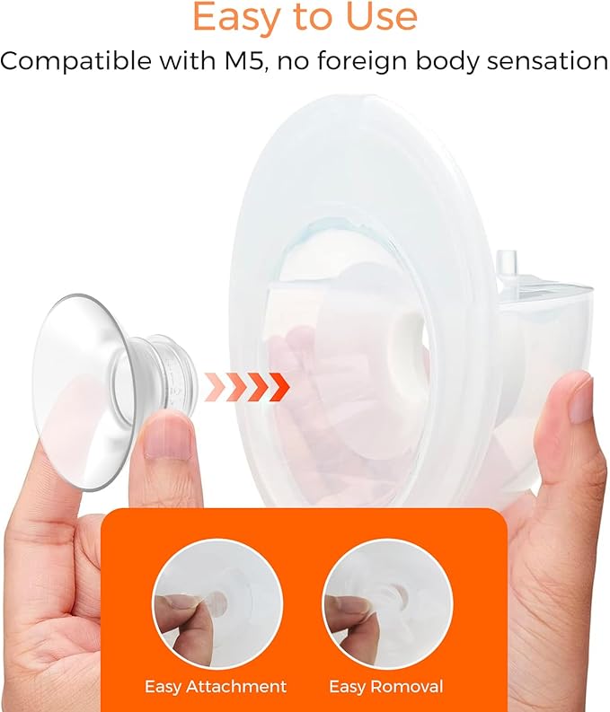 Flange Inserts 19mm 6PCS - Compatible with Momcozy M5/M6/S12 Pro/S9 Pro/V1/V2,Spectra,Medela,Elvie,Lansinoh 24mm Flange - Breast Pump Replacement Pump Parts - BPA Free Silicone,6 Pack
