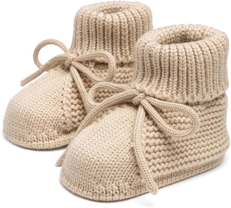 Meckior Baby Booties Newborn First Walkers Cozy Shoes Warm Hand Crochet Knit by Meckior