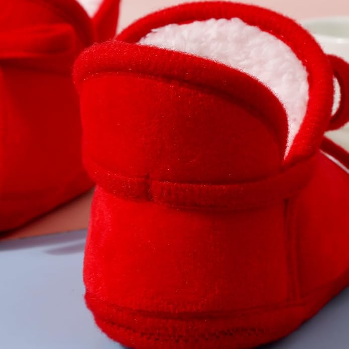 Baby Booties Newborn Fleece First Walking Shoes Non-Slip Sole Slippers Cozy - Image 4