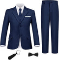 Boys Suit Set Slim Fit Kids Formal Suits Toddler Tuxedo Wedding Prom Classic Suits for Boy Teen Black Blue Dress Outfit
