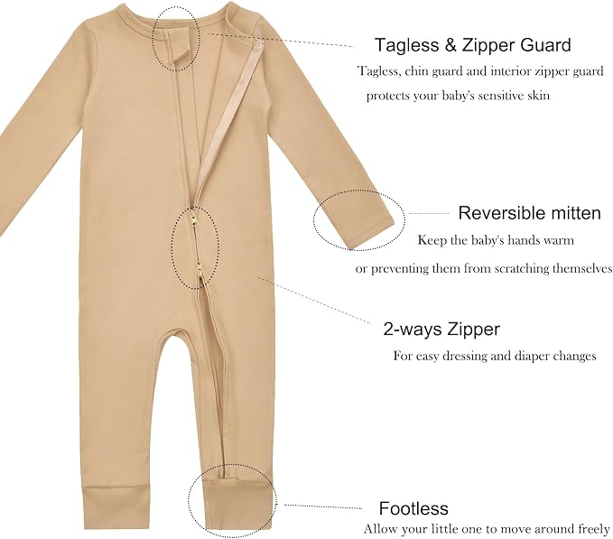 Aablexema Baby Cotton Footless Pajamas - Image 3
