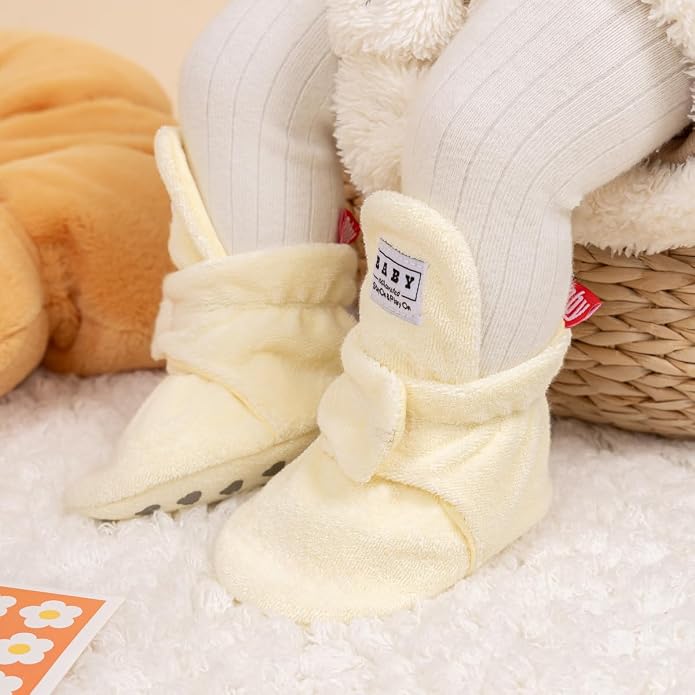 Sawimlgy Newborn Infant Baby Girl Boy Cotton Booties Stay On Sock Slippers Soft - Image 2
