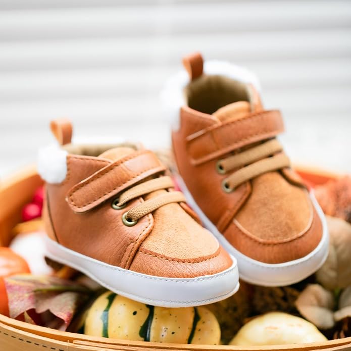Meckior Toddler Baby Boys Girls High Tops Ankle Sneakers Soft Anti-Slip Sole PU - Image 3