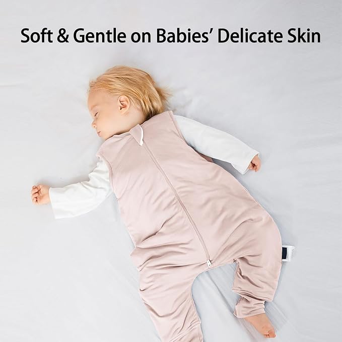 Rayon Made from Bamboo Toddler Sleep Sack with Feet 6-12 Months 1.0 Tog Ultra Soft Toddler Sleeping Sack Baby Sleep Bag Walker Quilted Wearable Blanket with Legs 2-Way Zipper Lightweight