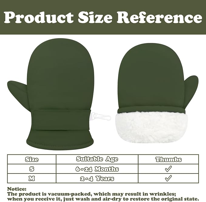 Sarfel Toddler Mittens Waterproof Toddler Gloves Baby Winter Mittens Toddler - Image 6