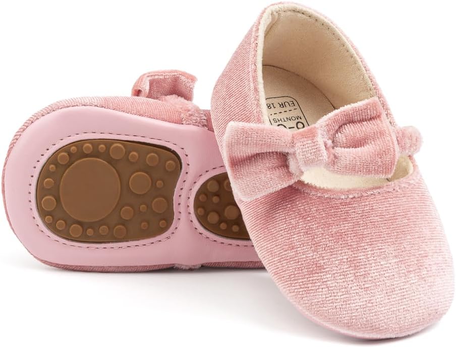KIDSUN Infant Baby Girls Mary Jane Shoes Non-Slip Rubber Sole Ballet Slippers by KIDSUN