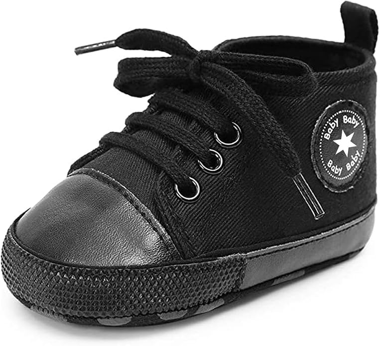 Unisex Baby Girls Boys Canvas High-top Shoes, Newborn Infant Anti-Slip Soft - Image 3