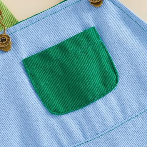Fernvia Toddler Kids Baby Girl Boy Contrast Color Overalls Shorts Clothes - Image 4