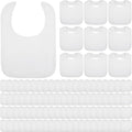 Toulite 100 Pcs White Bibs for Baby Washable Reusable Waterproof Cotton Feeder Bibs with Double Sided Design for Baby Shower Activity and Gifts