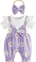 YINGISFITM Newborn Baby Girl Summer Clothes Short Sleeve Bubble Romper Bow by YINGISFITM