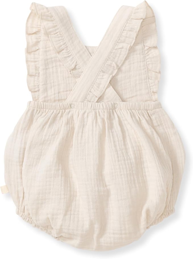 Burt's Bees Baby Girls Bubble Romper, 100% Organic Cotton One-piece Shortall - Image 2
