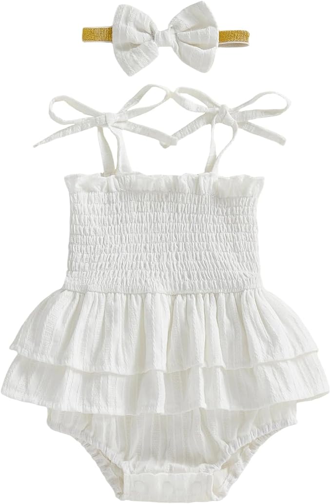 Newborn Baby Girl Summer Clothes Plaid Ruffle Bodysuits Onesie Infant Girl by LedyChampswiinToddlerBaby