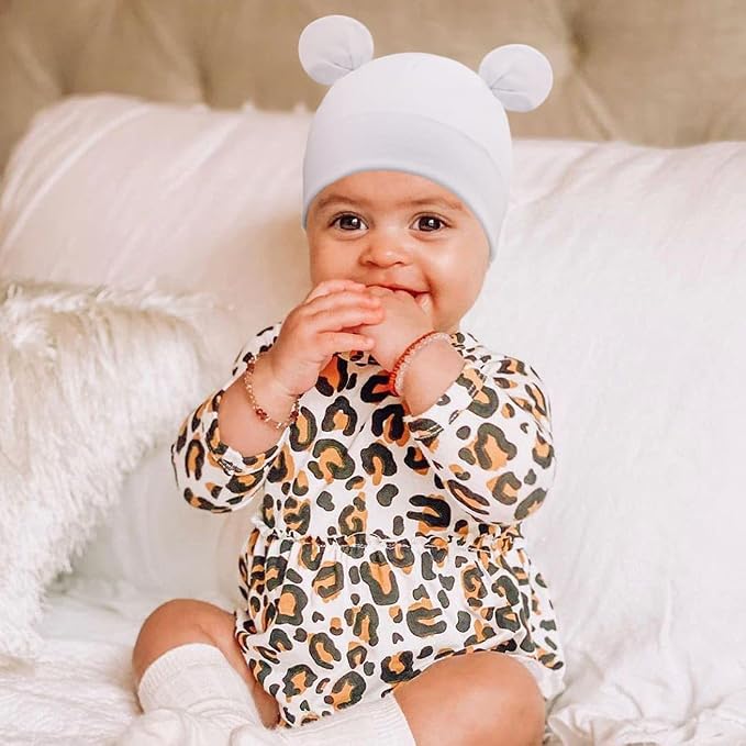 DRESHOW BQUBO 4 Pieces Baby Beanie Newborn Toddler Soft Cute Knit Hat Hospital - Image 4
