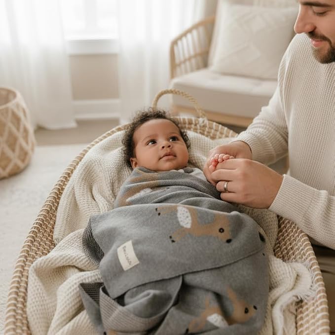 Knit Baby Swaddle Blanket - Image 6