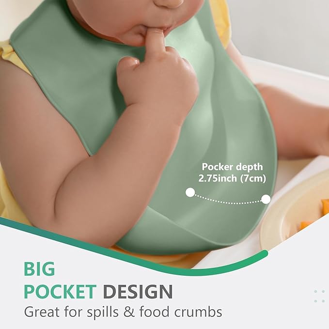 Cuddle Campus Set of 3 Silicone Bibs - Image 4