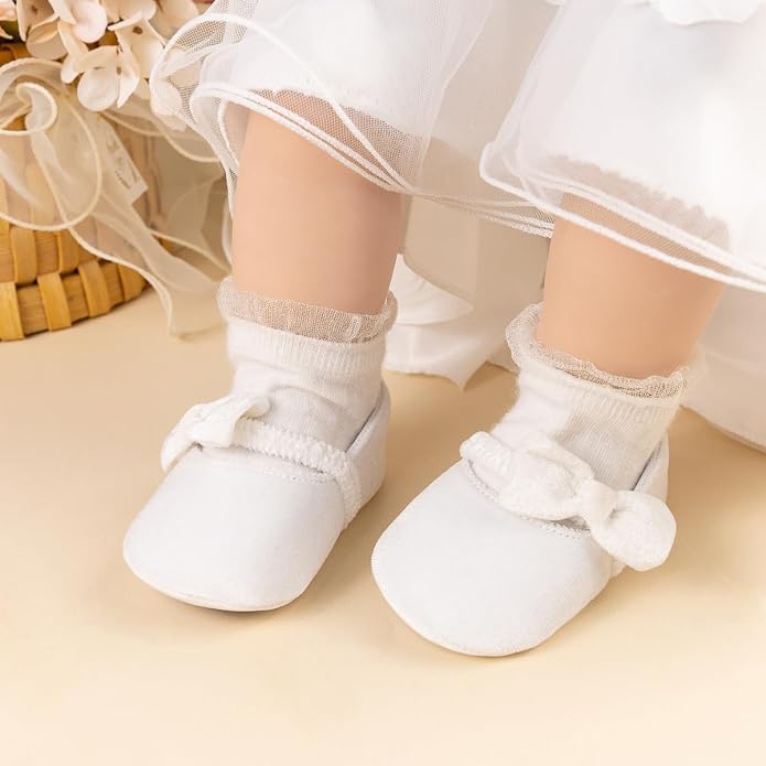 KIDSUN Infant Baby Girls Mary Jane Shoes Non-Slip Rubber Sole Ballet Slippers - Image 5