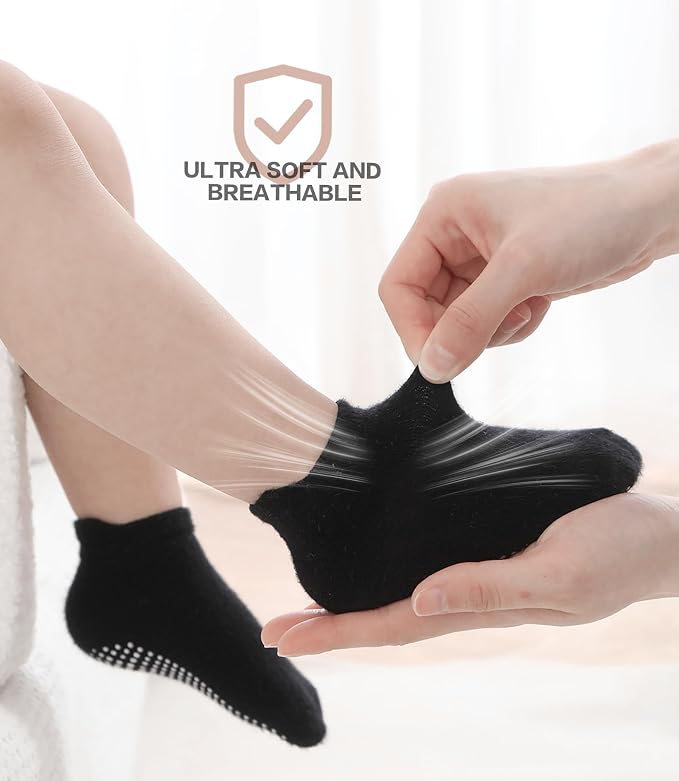 Baby Non Slip Grip Ankle Socks for Infants Toddlers Kids Boys Girls 9 Pack | - Image 2