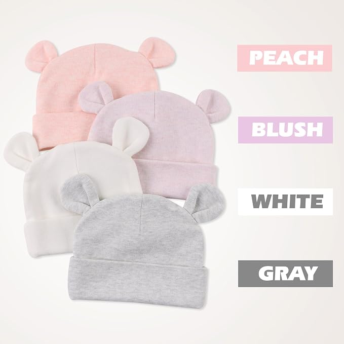 Cotton Newborn Baby Girls Hat Spring Newborn Boys Hat Cute Rabbit Infant Beanie - Image 4