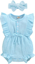 YOUNGER TREE Toddler Baby Girl Ruffled Sleeveless Romper Casual Summer Jumpsuit by YOUNGERTREE