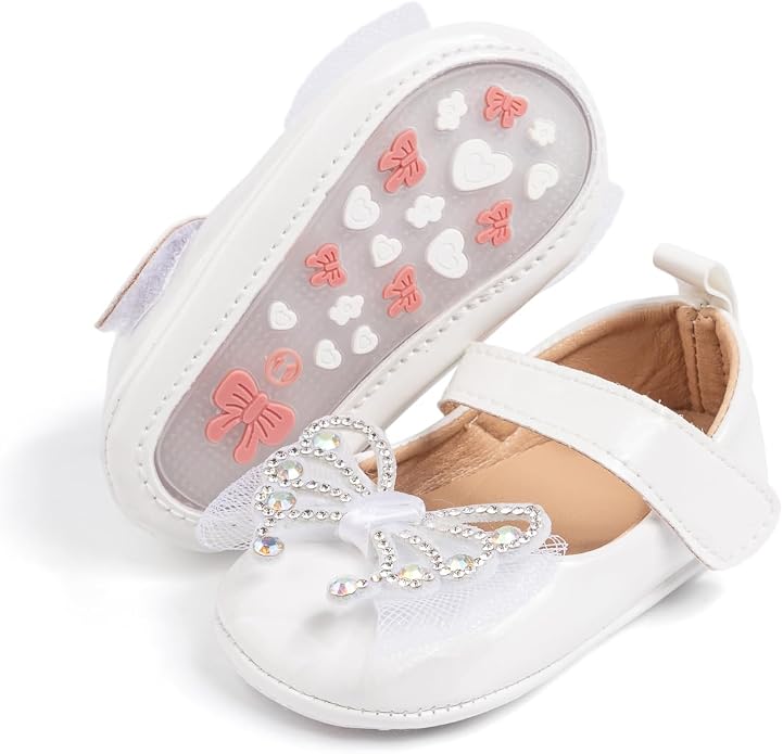 Meckior Infant Baby Girls Soft Sole Bowknot Princess Wedding Dress Mary Jane by Meckior