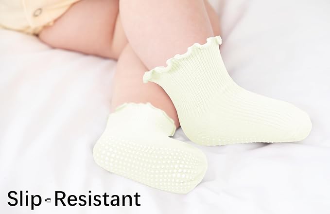 Girls Ruffle Socks Non-Slip Ankle Socks - Image 2