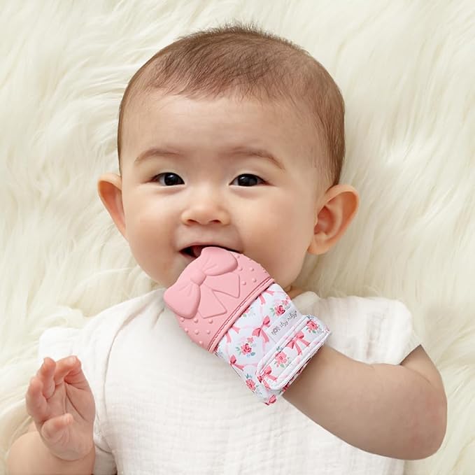 Itzy Ritzy Silicone Teething Mitt, Soothing Infant Teething Mitten - Image 2