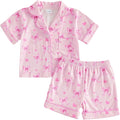 Kuriozud Toddler Baby Girl Pajamas Set Summer Floral Short Sleeve Button Down by Kuriozud