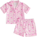 Kuriozud Toddler Baby Girl Pajamas Set Summer Floral Short Sleeve Button Down by Kuriozud
