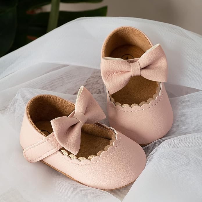 KIDSUN Infant Baby Girls Mary Jane Shoes Non-Slip Rubber Sole Ballet Slippers - Image 3
