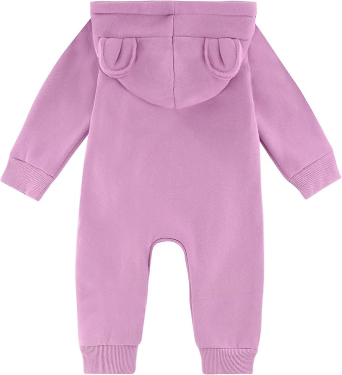 Baby Jumpsuit Hoodie Romper Zipper Long Sleeve One Piece Outfits Warm Clothes - Image 2