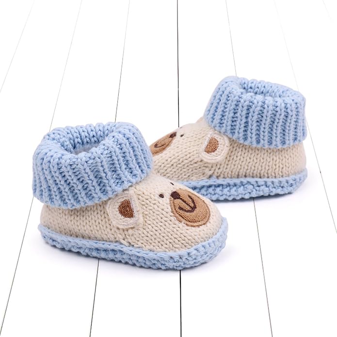 Infant Baby Boys Girls Knitted Booties Soft Cute First Walking Socks Shoes | - Image 5