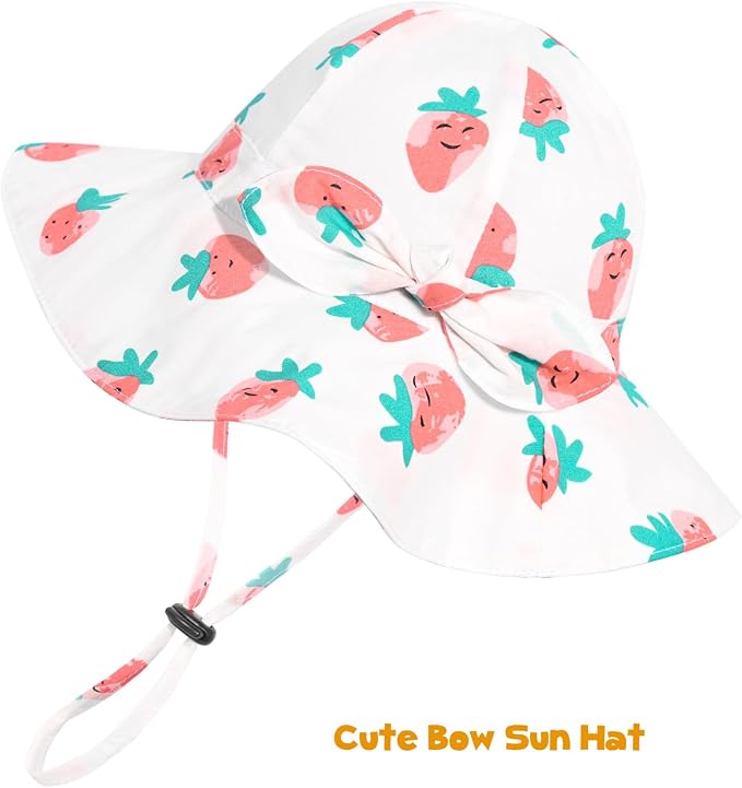 Baby Girl Sun Hat with UPF 50+ Outdoor Adjustable Beach Hat with Wide Brim - Image 5