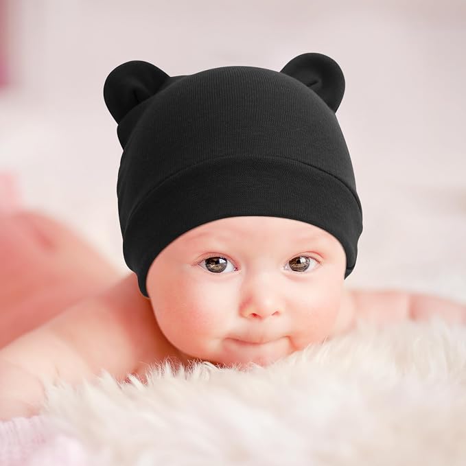 Newborn Baby Hat and Mittens Set Bear Ears Toddler Infant Beanie Caps Newborn - Image 6