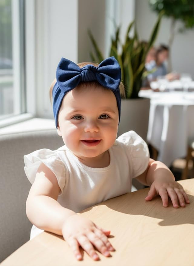 Baby Girl Headbands-Infant, Toddler Cotton Handmade Hairbands - Image 2