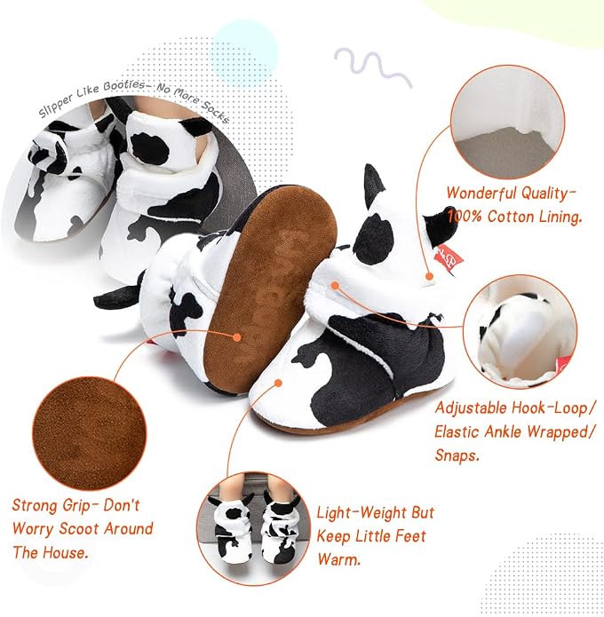 Sawimlgy Newborn Infant Baby Girl Boy Cotton Booties Stay On Sock Slippers Soft - Image 5
