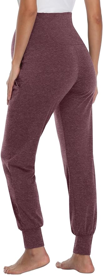 AMPOSH Women's Maternity Pants Stretchy Lounge Workout Pants Casual Loose Comfy Pregnancy Joggers with Pockets
