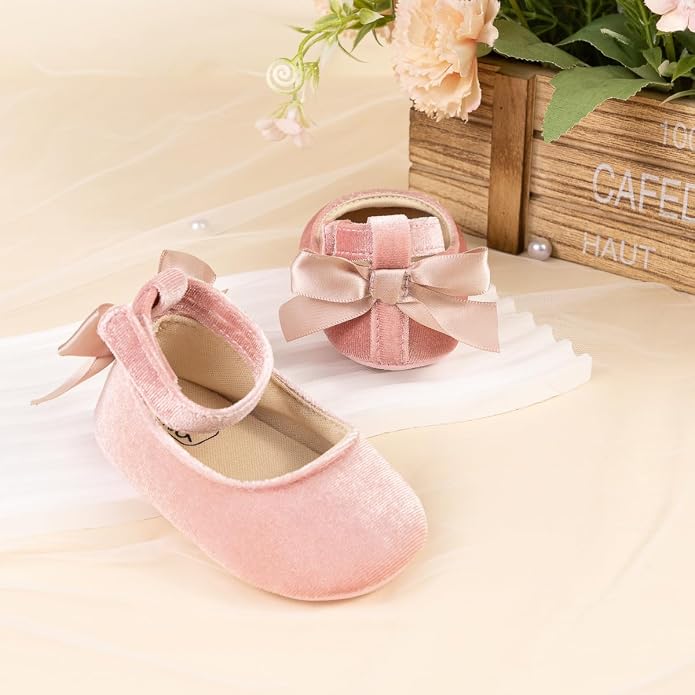 KIDSUN Infant Baby Girls Mary Jane Shoes Non-Slip Rubber Sole Ballet Slippers - Image 6