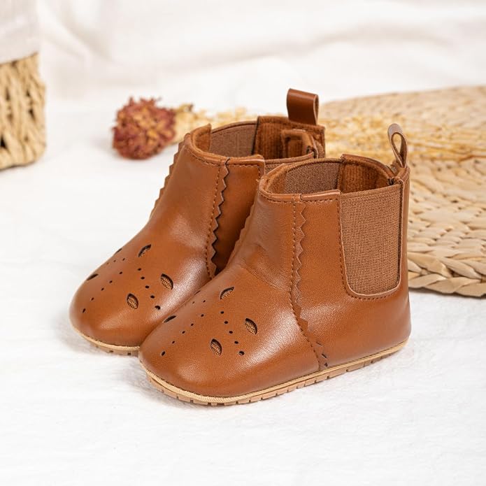 Meckior Baby Girls Cowboy Tassel Boots Side Zipper Moccasins Soft Bottom - Image 4