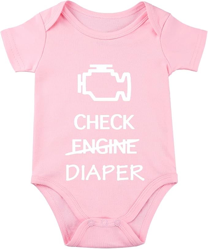 Check Engine Diaper Bodysuit by Unknown